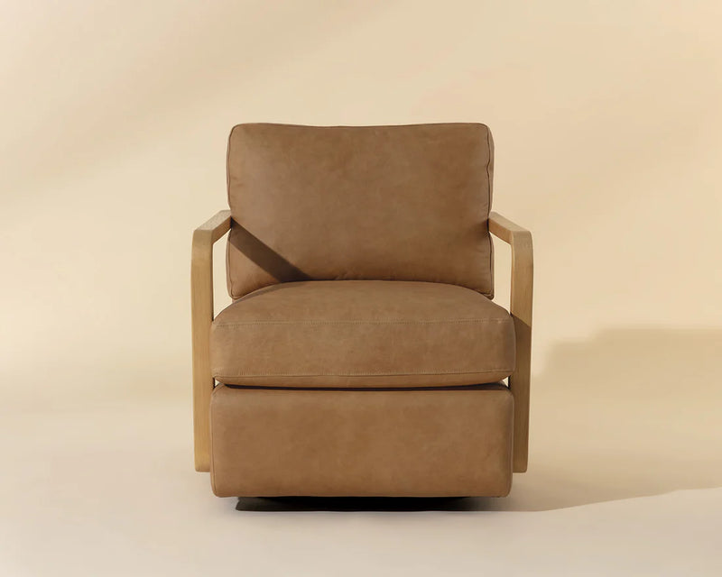 Castell Swivel Lounge Chair - Rustic Oak