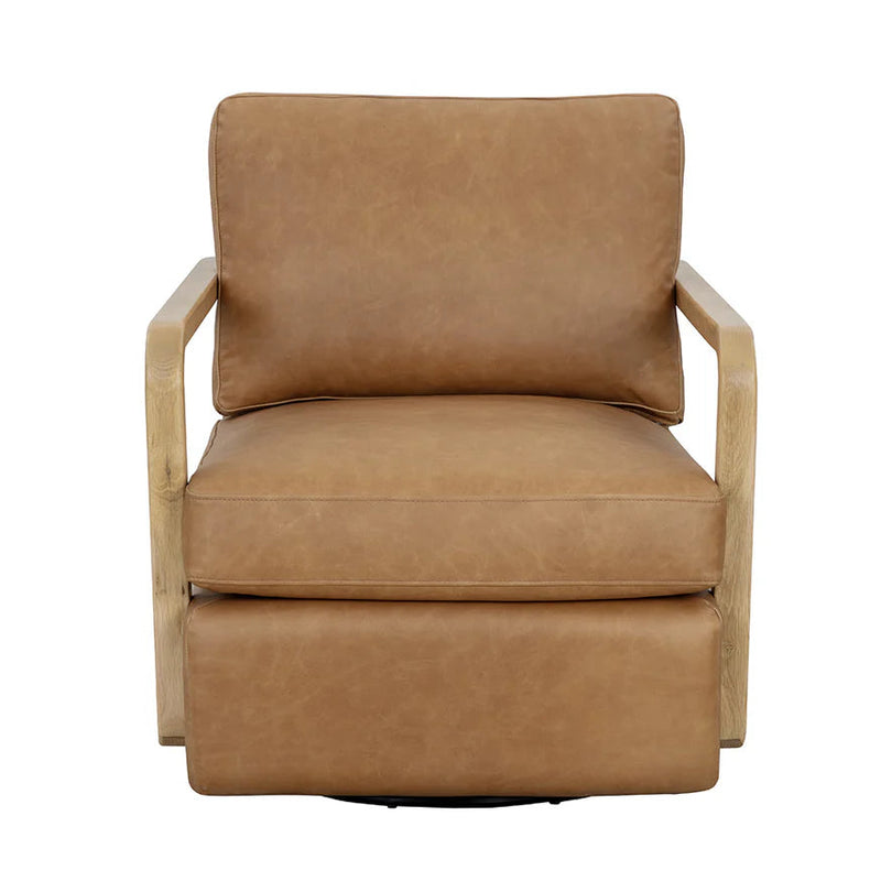 Castell Swivel Lounge Chair - Rustic Oak