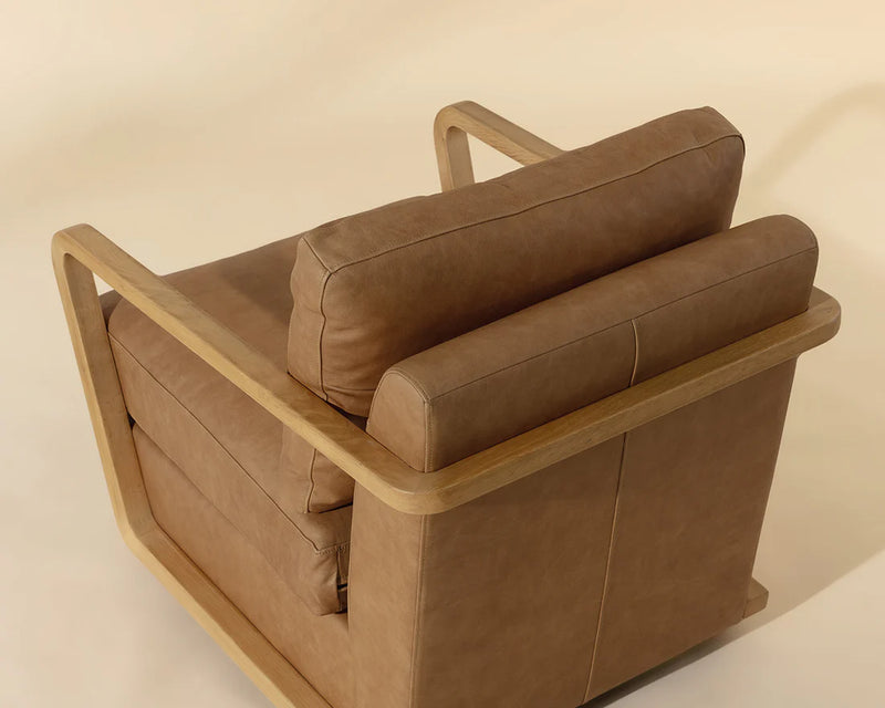 Castell Swivel Lounge Chair - Rustic Oak