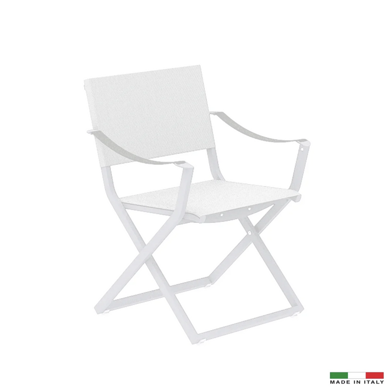 Fellini Italian Outdoor Armchair - White