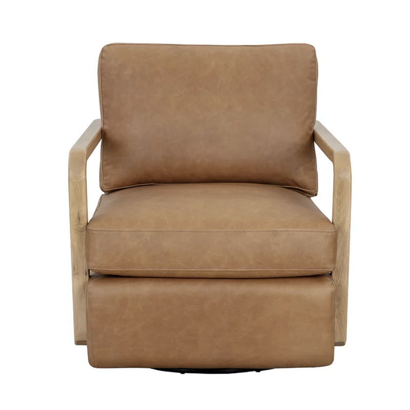 Castell Swivel Lounge Chair - Rustic Oak
