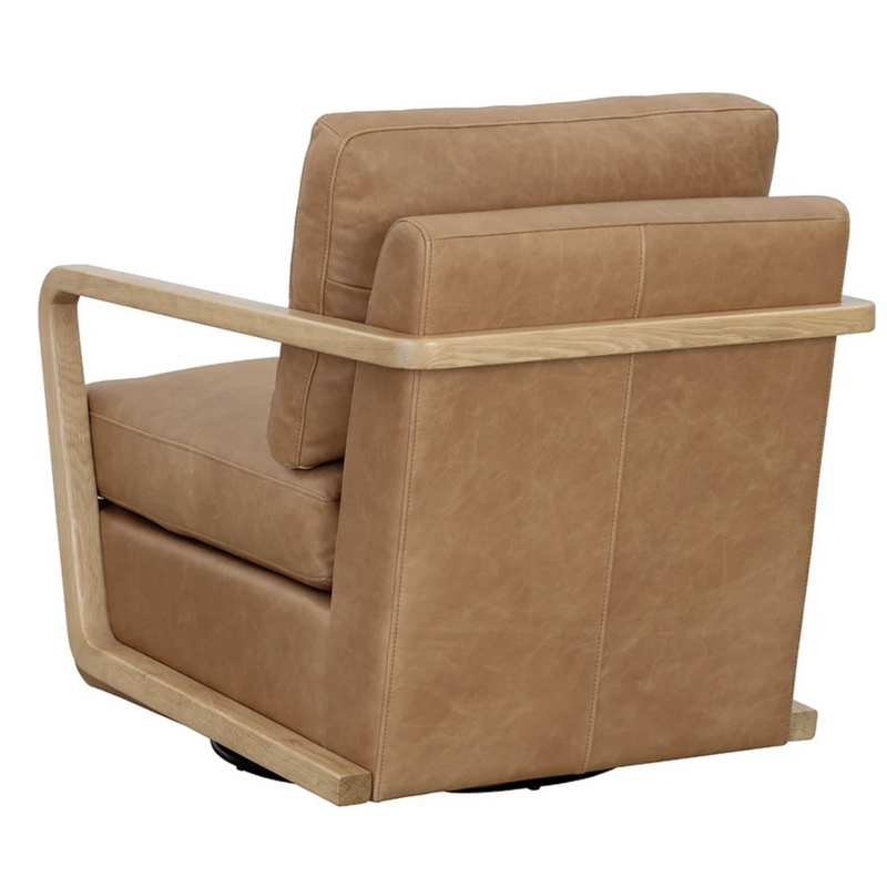 Castell Swivel Lounge Chair - Rustic Oak