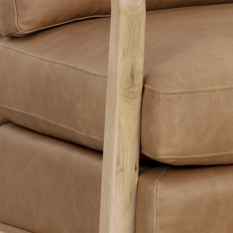 Castell Swivel Lounge Chair - Rustic Oak