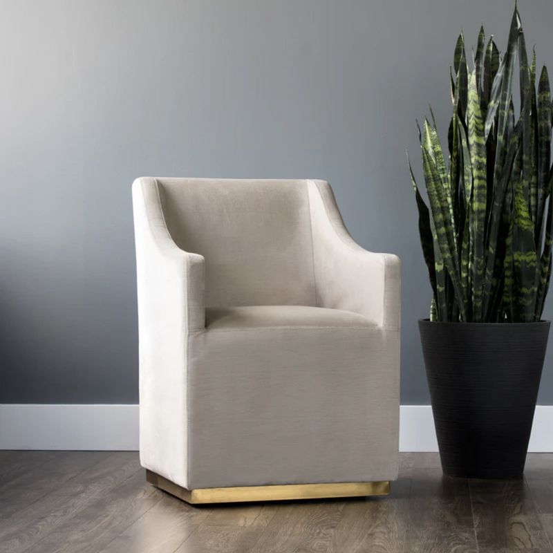 Zane Wheeled Dining Armchair