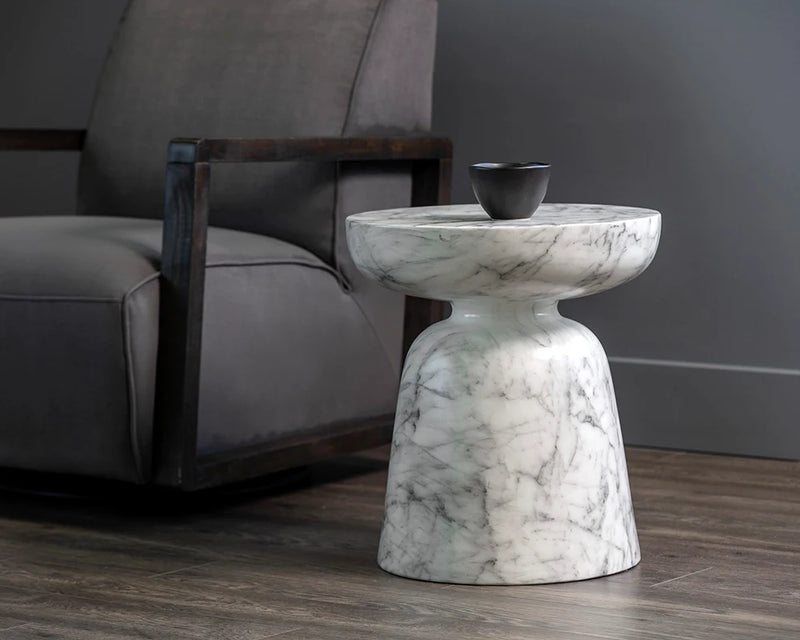 Lucida End Table - Marble Look