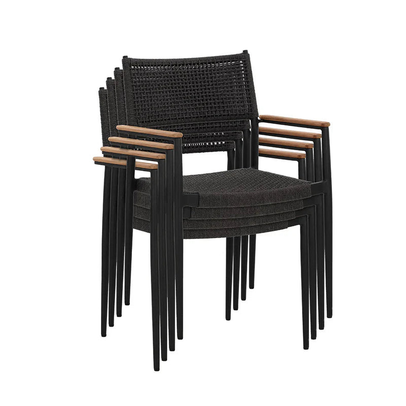 Nava Stackable Dining Armchair - Black