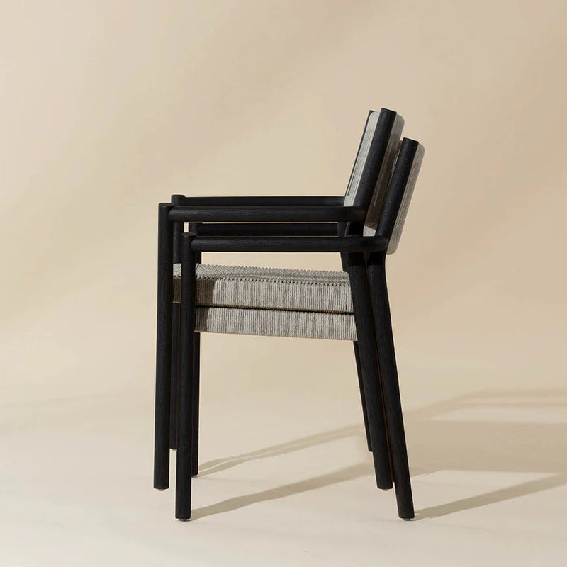 Kavala Stackable Dining Armchair - Charcoal