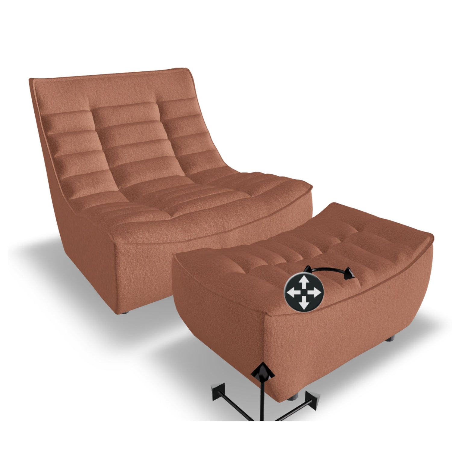 Formosa Italian Chair and Ottoman Set