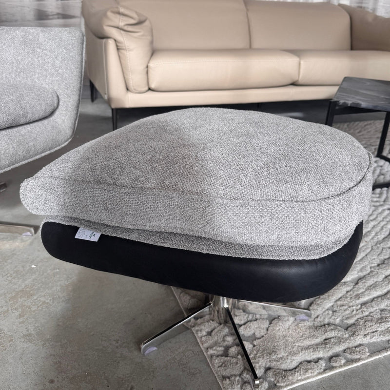 Jacquard Italian Swivel Chair and Ottoman Set