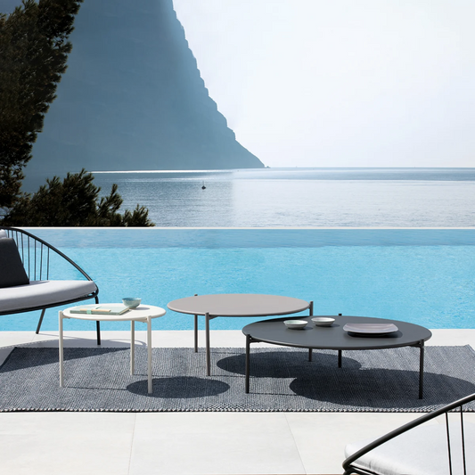 Aria Italian Outdoor End Table - White