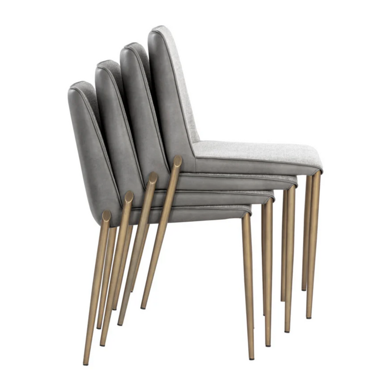 Renee Stackable Dining Chair - Antique Brass