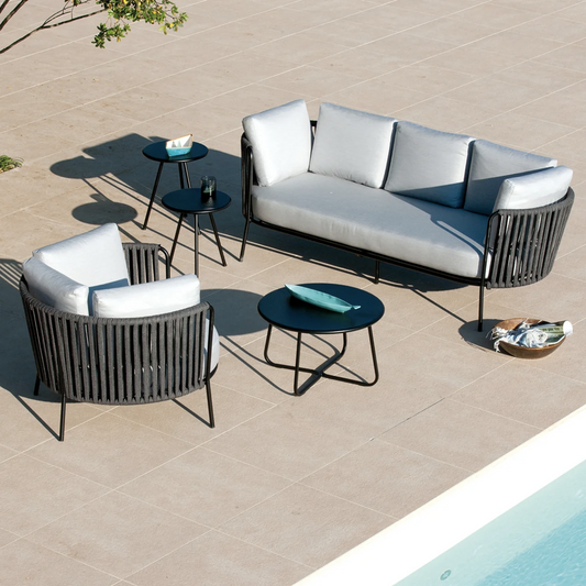 Lucy Italian Outdoor Armchair - Mud Grey