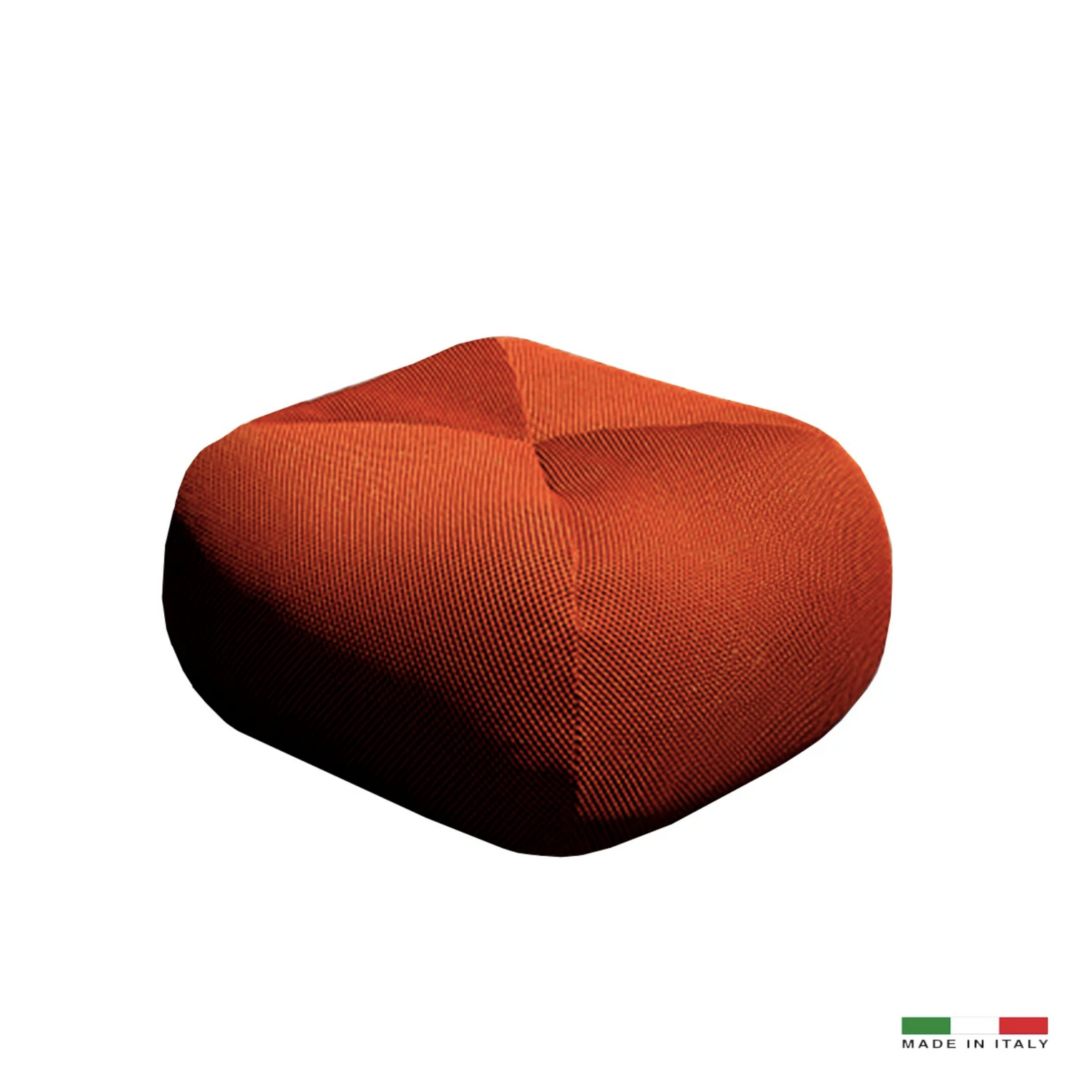 Bosa Italian Outdoor Ottoman - Bright Orange