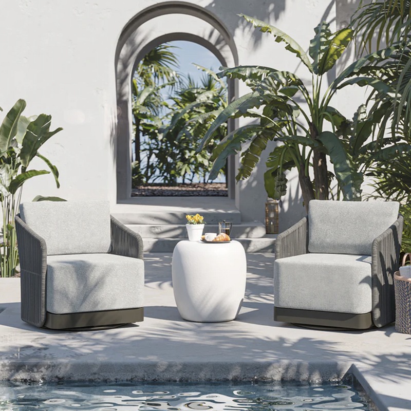Allariz Swivel Armchair - Warm Grey