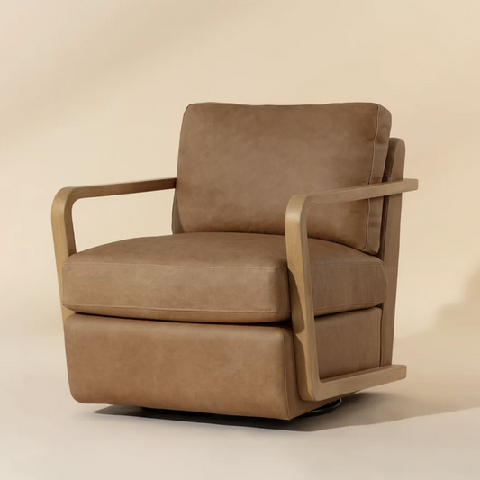 Castell Swivel Lounge Chair - Rustic Oak