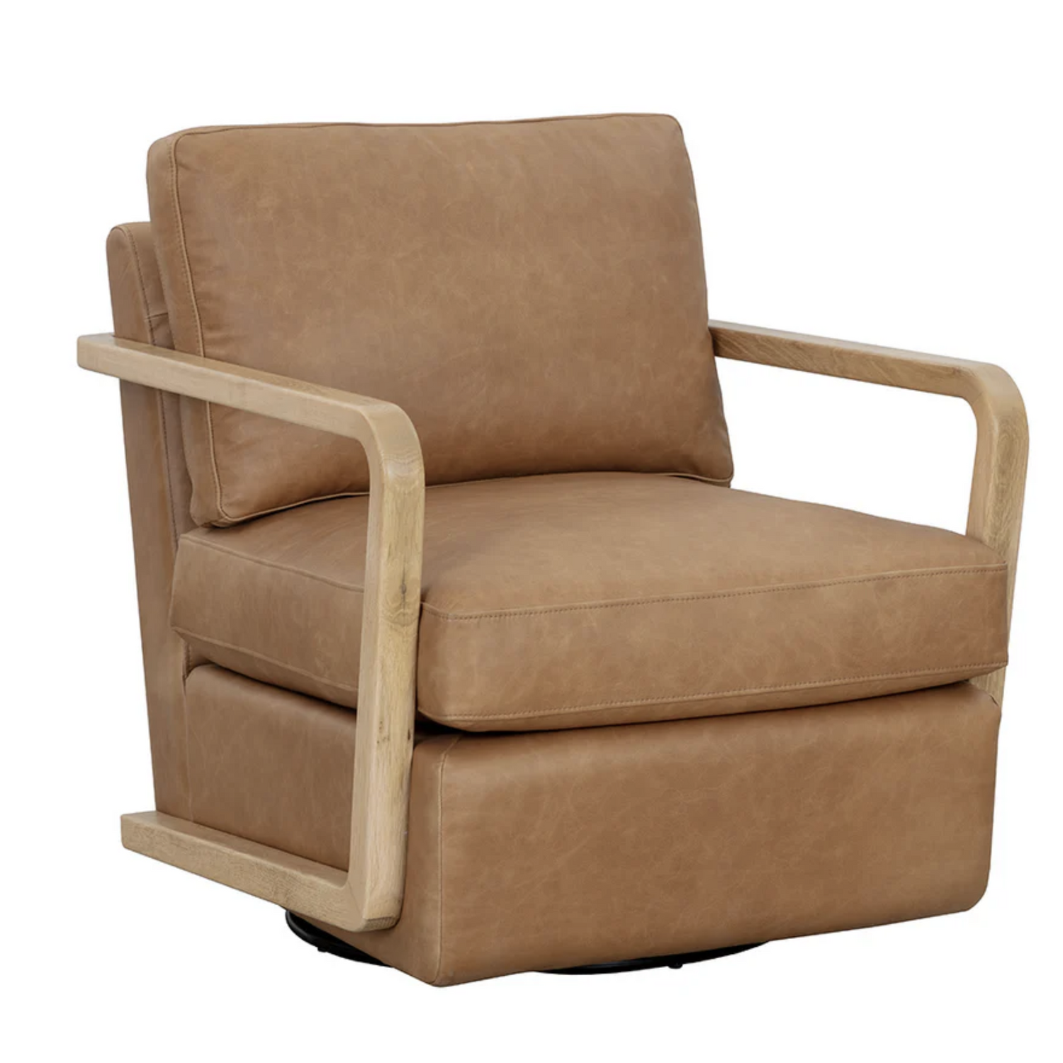 Castell Swivel Lounge Chair - Rustic Oak