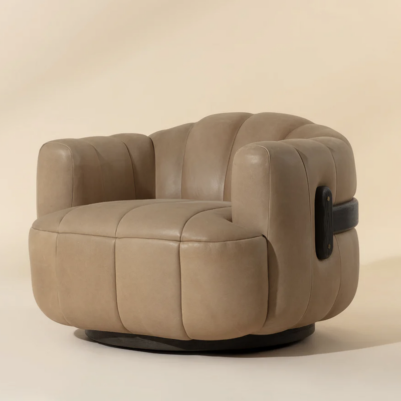 Tadeo Swivel Armchair - Dark Brown
