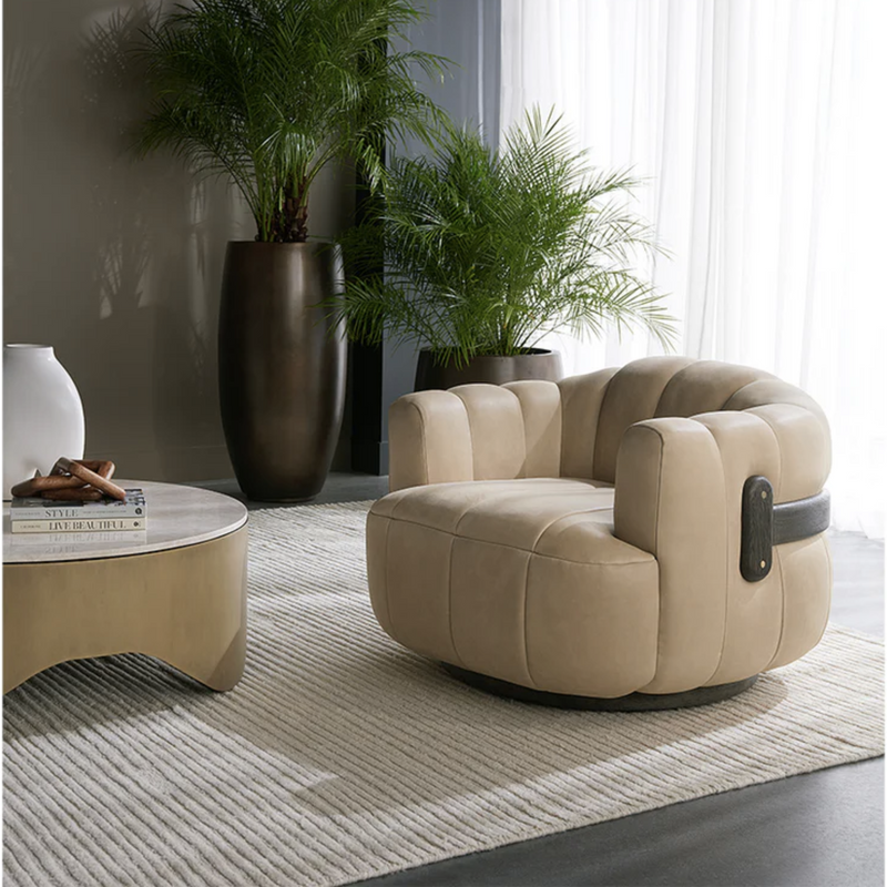 Tadeo Swivel Armchair - Dark Brown