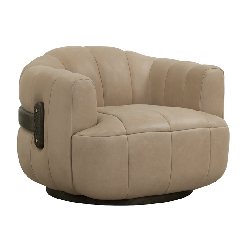 Tadeo Swivel Armchair - Dark Brown