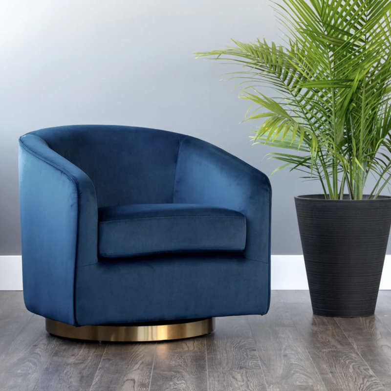 Hazel Swivel Lounge Chair - Gold