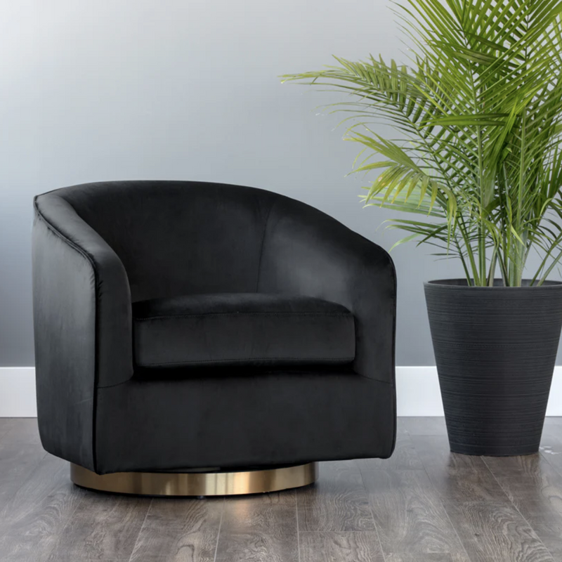 Hazel Swivel Lounge Chair - Gold